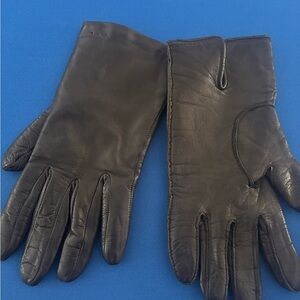 Ladies Black Leather / cashmere gloves made in Italy